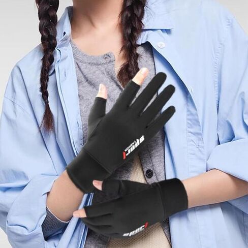 Fingerless Sun Gloves for Men Women UV Protection, Anti-Slip Half Finger Driving-Gloves for Fishing Rowing Cycling in Kuwait