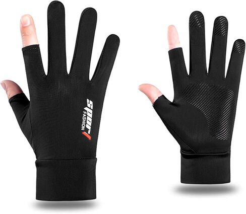 Fingerless Sun Gloves for Men Women UV Protection, Anti-Slip Half Finger Driving-Gloves for Fishing Rowing Cycling in Kuwait