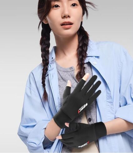 Fingerless Sun Gloves for Men Women UV Protection, Anti-Slip Half Finger Driving-Gloves for Fishing Rowing Cycling in Kuwait
