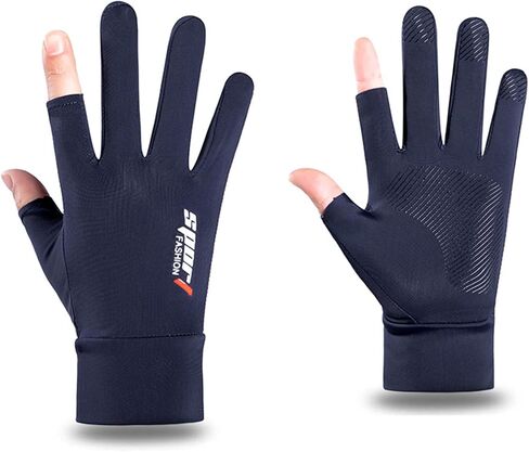 Fingerless Sun Gloves for Men Women UV Protection, Anti-Slip Half Finger Driving-Gloves for Fishing Rowing Cycling in Kuwait