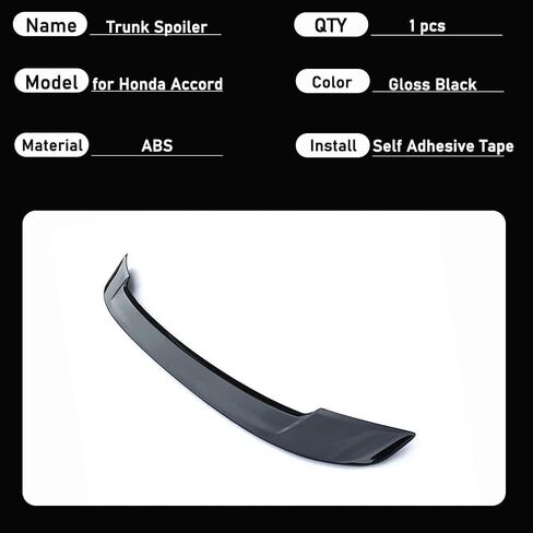 Trunk Spoiler Compatible with 2025 2024 2023 Honda Accord 11th Gen Gloss Black Rear Trunk Wing Lip Accessories Exterior in Saudi Arabia