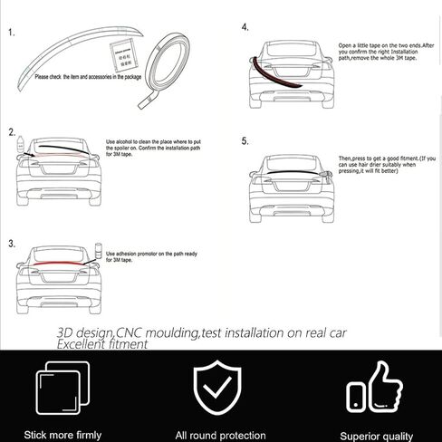 Trunk Spoiler Compatible with 2025 2024 2023 Honda Accord 11th Gen Gloss Black Rear Trunk Wing Lip Accessories Exterior in Saudi Arabia