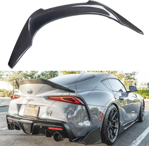 المفسد الخلفي الألياف الحقيقية الألياف الكربونية متوافق مع 2019-2025 Toyota supra GR A90 A91 ، JDM Duckbill Trunk Trunk High Kick Tail Deck Lid Wing Wing in Saudi Arabia