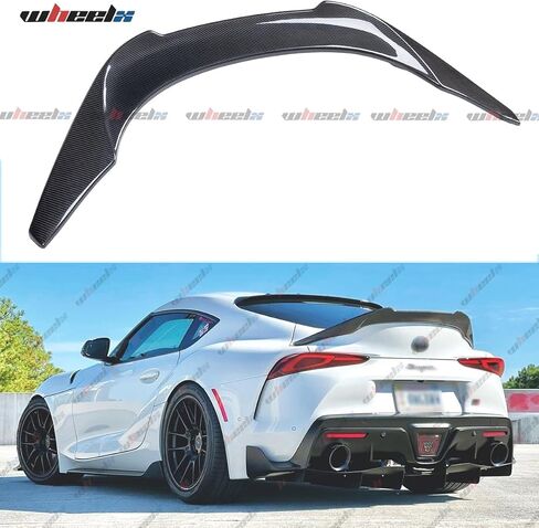 المفسد الخلفي الألياف الحقيقية الألياف الكربونية متوافق مع 2019-2025 Toyota supra GR A90 A91 ، JDM Duckbill Trunk Trunk High Kick Tail Deck Lid Wing Wing in Saudi Arabia