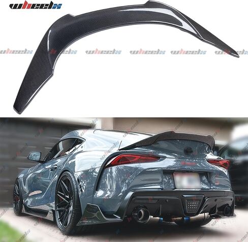 المفسد الخلفي الألياف الحقيقية الألياف الكربونية متوافق مع 2019-2025 Toyota supra GR A90 A91 ، JDM Duckbill Trunk Trunk High Kick Tail Deck Lid Wing Wing in Saudi Arabia