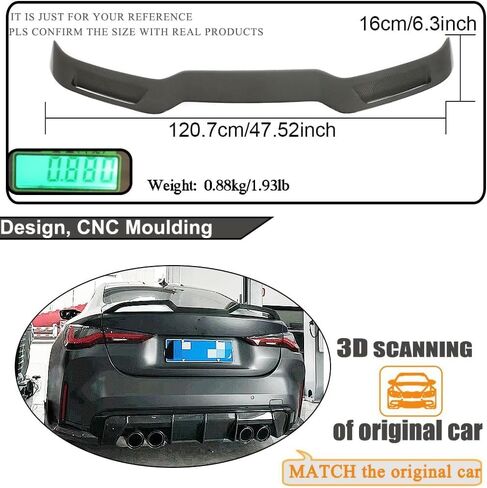 MCARCAR KIT Carbon Fiber Trunk Spoiler Compatible with 2021-2025 BMW 4 Series G22 and M4 G82 Coupe Auto Rear Boot Lid Highkick Spoiler Wing Lip in Saudi Arabia