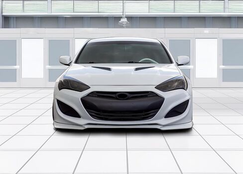 الشفة الأمامية المصد الأمامية المتوافقة مع 2013-2016 Hyundai Genesis Coupe ، KS Style PU سد الهواء السوداء السوداء غير مصبوغ من قبل Ikon Motorsports in Saudi Arabia