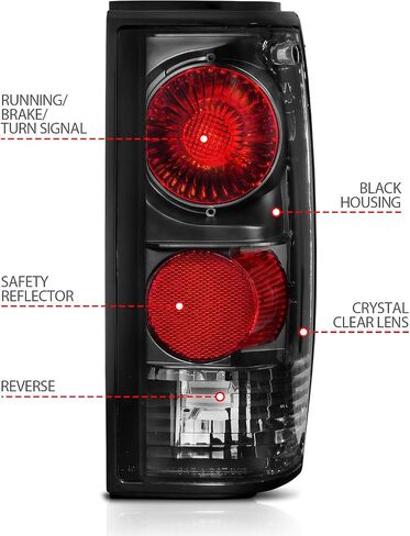 AmeriLite Dark Euro Black Smoke Tail Lights For 1982-1993 Chevy S10 Blazer/GMC S15 Sonoma - Passenger and Driver Side in Saudi Arabia