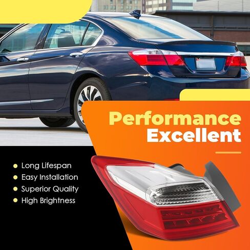 Driver Side Outer Tail light Compatible with 2013 2014 2015 Accord Sedan EX-L Touring Rear Light Taillight 33550T2AA12 HO2804103 (Left) in Saudi Arabia