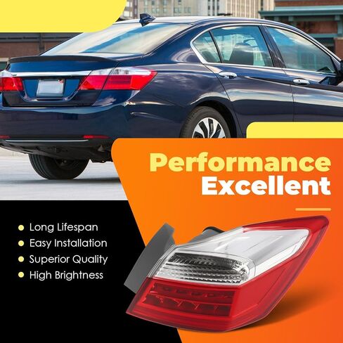 ضوء سائق خارجي يتوافق مع 2013 2014 2015 Accord Sedan Ex-L Touring Leach Light Light 33550T2AA12 HO2804103 (يسار) in Kuwait