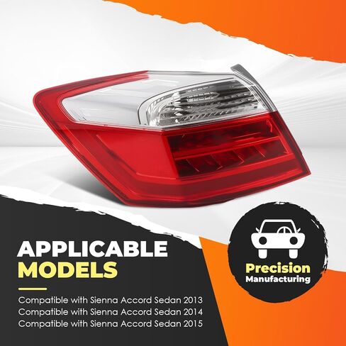 Driver Side Outer Tail light Compatible with 2013 2014 2015 Accord Sedan EX-L Touring Rear Light Taillight 33550T2AA12 HO2804103 (Left) in Saudi Arabia
