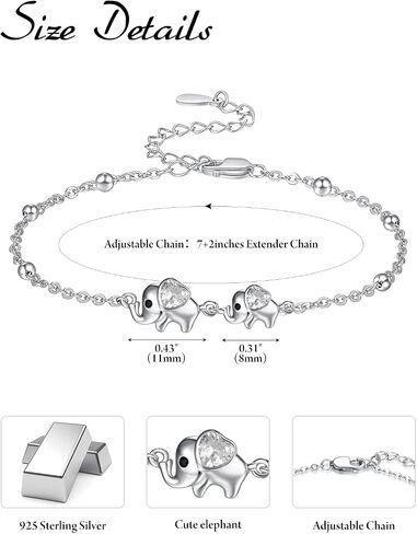 Palpitate Elephant Gifts for Women Elephant Bracelet for Women Sterling Silver Bracelets in Saudi Arabia