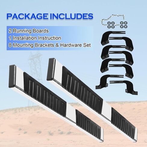 6 inches Crew Max Cab Running Boards for 2022-2025 Tundra - Mirror Stainless Steel Side Steps Rails Nerf Bars 4 Full Size Doors Only in Saudi Arabia