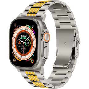 Titanium Bands for Apple Watch Ultra 2/1 49mm Mens Strong Metal iwatch Band Bracelet with Fluorescence Luminous
