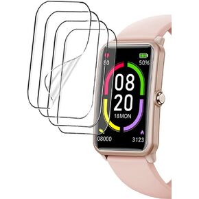 Soft Screen Protector for H86, Compatible with MOREPRO, FITVII Fitcloud Pro H86 1.57inch Smartwatch for Women, 4-Pack, TPU, Square, Bubble Self-healing, Full Coverage, Anti-scratch