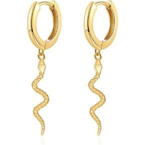 Gold Dainty Huggie Hoop Earring 14K Gold Plated Dangle Earrings Sparkling Cubic Zirconia CZ Charm Hoops Earrings for Women Hypoallergenic Hoops Jewelry Gift