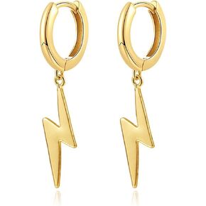 Gold Dainty Huggie Hoop Earring 14K Gold Plated Dangle Earrings Sparkling Cubic Zirconia CZ Charm Hoops Earrings for Women Hypoallergenic Hoops Jewelry Gift