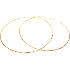 Large Jumbo Hoop Earrings Gold Plated Brass Thin Hoop Earrings 6 inch Hoops
