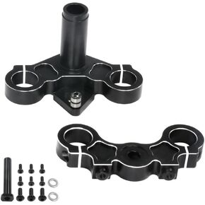 Aluminum Alloy 7075 RC Motorcycle Front Triple Clamp Set Compatible with LOSI-1/4 PROMOTO-MX, RC Upgrade Parts, Black