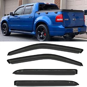 Wensdy 4pcs Side Window Wind Deflectors,Outside Mount shade sun rain guards,Dark Smoke Visors for 2002-2010 Ford Explorer & Mercury Mountaineer, 2003-2005 Lincoln Aviator 94819