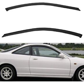 2pcs Front Smoke Tint Sun/Rain Guard Outside Mount Tape-On Vent Window Visors Compatible with 94-01 Integra 2-Door Coupe/Hatchback DC2
