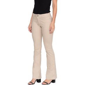 Essentials Women's High Waisted Flare Leg Twill Pants