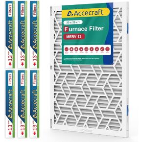 20x20x1 Air Filter | MERV 13 | Advanced Dust Defense | Cost-effective | 1 Reusable ABS Frame + 6 Pack Replaceable Quality Furnace Filter Media for AC & Furnace Applications（1 Frame+6 Filter）