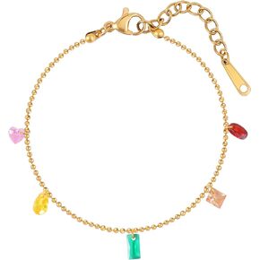 YADUDA boho Moon Star Choker Necklace for Women,18K Gold Plated Colorful Drop Dangle Station Necklace Jewelry Gift for Women Teen Girls