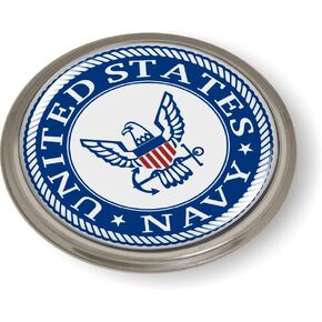 [Officially Licensed Product] - United States Navy Logo 3D Domed CAR Emblem Badge Sticker Round Flexible Round in Kuwait