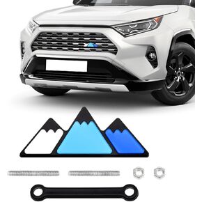 Tri-Color Grille Decor Badge, Personalized Creative Grille Insert Trims, Front Grille Decoration Compatible with 4 Runner Highlander RAV4, Exterior Car Accessories (Style A)