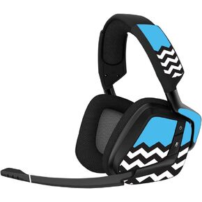 MightySkins Skin Compatible with Corsair Void Pro Gaming Headset - Baby Blue Chevron | Protective, Durable, and Unique Vinyl Decal wrap Cover | Easy to Apply, Remove | Made in The USA