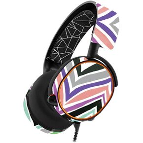 MightySkins Skin Compatible with SteelSeries Arctis 5 Gaming Headset - Colorful Chevron | Protective, Durable, and Unique Vinyl wrap Cover | Easy to Apply, Remove, and Change Styles | Made in The USA