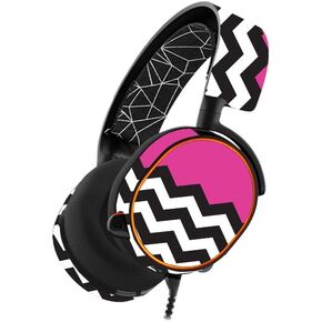 MightySkins Skin Compatible with SteelSeries Arctis 5 Gaming Headset - Hot Pink Chevron | Protective, Durable, and Unique Vinyl wrap Cover | Easy to Apply, Remove, and Change Styles | Made in The USA
