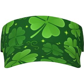 Unisex St. Patrick's Day Cute Shamrock Sports Sun Visor Hat Green Adjustable Sun Hat Cap for Beach Golf Tennis