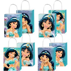 12 قطعة من حقائب هدايا حفلات الأميرة ياسمين مع مقابض، لوازم حفلات عيد ميلاد علاء الدين للفتيات ديكورات الحفلات in Kuwait