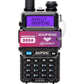 Mirkit Baofeng UV-5RA 5W Power 2024 VHF/UHF 144-148/420-450 ميجا هرتز راديو ثنائي الاتجاه مع بطارية ليثيوم أيون Baofeng 1800 مللي أمبير في الساعة وحبل Mirkit لجهاز الاتصال اللاسلكي - راديو هام ثنائي النطاق