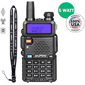 Mirkit Baofeng UV-5RA 5W Power 2024 VHF/UHF 144-148/420-450 mhz Two Way Radio with 1800mAh Li-ion Baofeng Battery & Mirkit Lanyard for Walkie Talkies - Dual Band Ham Radio