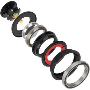 CCYLEZ Bicycle Bearing Headset, Aluminium Alloy Tapered Fork Straight Tube 44/55mm Bike Bearing Headset Cycling Accessory for Mountain MTB Bike Road Bicycle
