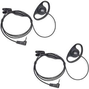 UAYESOK Radio Earpiece with Mic PTT(VOX) for Motorola Talkabout Radio T260 T260TP T402 T460 T465 T600 T800, D Shape Two Way Radio Headset, 1-pin (2 Pack)