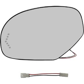 Driver Left Side Heated Mirror Glass with LED Signal Compatible with 2007-2013 Chevrolet Silverado Avalanche Suburban GMC Sierra Yukon Cadillac Escalade Replace for 15886197