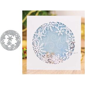 Snowflake Circle Embossing Metal Cutting Die Cuts, Merry Christmas Embossing Stencils DIY Crafts Cards Cutting Dies Cuts for DIY Embossing Card Making Photo Decorative Paper Dies Scrapbooking