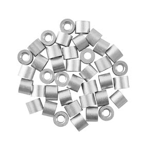 1/16" (1.5mm) Wire Rope Stop Loop Sleeve Round Crimps for Wire Rope Dia, Aluminum Crimping Loop Sleeve Round (70 Pcs)