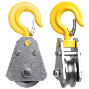2pcs 1 Ton Snatch Block with Hook Bearing Pulley Hook Lifting Trolley Wire Rope Electric Hoist Under Hook Hoist Special Hook Household Labor-Saving Hook Small Lifting Trolley