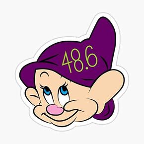 Dopey 48.6 Sticker - Sticker Graphic - Auto, Wall, Laptop, Cell, Truck Sticker for Windows, Cars, Trucks