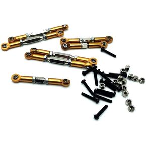 RIAARIO 1:14 Scale RC Truck Tie Rod-Seven-Piece Set-with Inner Hexagonal Screws-Aluminum Alloy-Gold in Kuwait