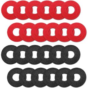 Ampper 24 Pieces Battery Terminal Anti Corrosion Washers, Fiber Washer Gasket for Protecting 12-Volt Battery Terminal, Battery Terminal Protector (12 Red and 12 Black)