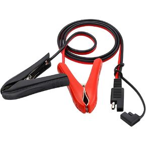 3.3FT 14AWG Battery Alligator Clips, Crocodile Clip to SAE Connector, Quick Release Adapter Extension Cable, Quick Disconnect Plug Socket with Battery Clamps, Compatible with Motorcycles