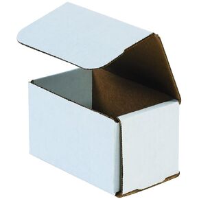 BFM1066 Corrugated Cardboard Mailers, 10 x 6 x 6 Inches, Tuck Top One-Piece, Die-Cut Shipping Cartons, Medium White Mailing Boxes (Pack of 50)