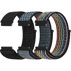 Nylon Watch Band Compatible with Samsung Galaxy Watch 6/5/4 40mm 44mm/Watch 6 Classic 43mm 47mm/Watch 5 Pro 45mm/Watch 4 Classic 42mm 46mm, 20mm Quick Release Replacement Sport Strap