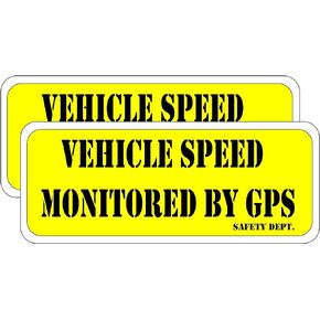 (2) ملصق لاصق يتم مراقبته بسرعة السيارة بواسطة نظام تحديد المواقع العالمي (GPS) مقاس 3.5x8 بوصة p186 (2) ملصقات